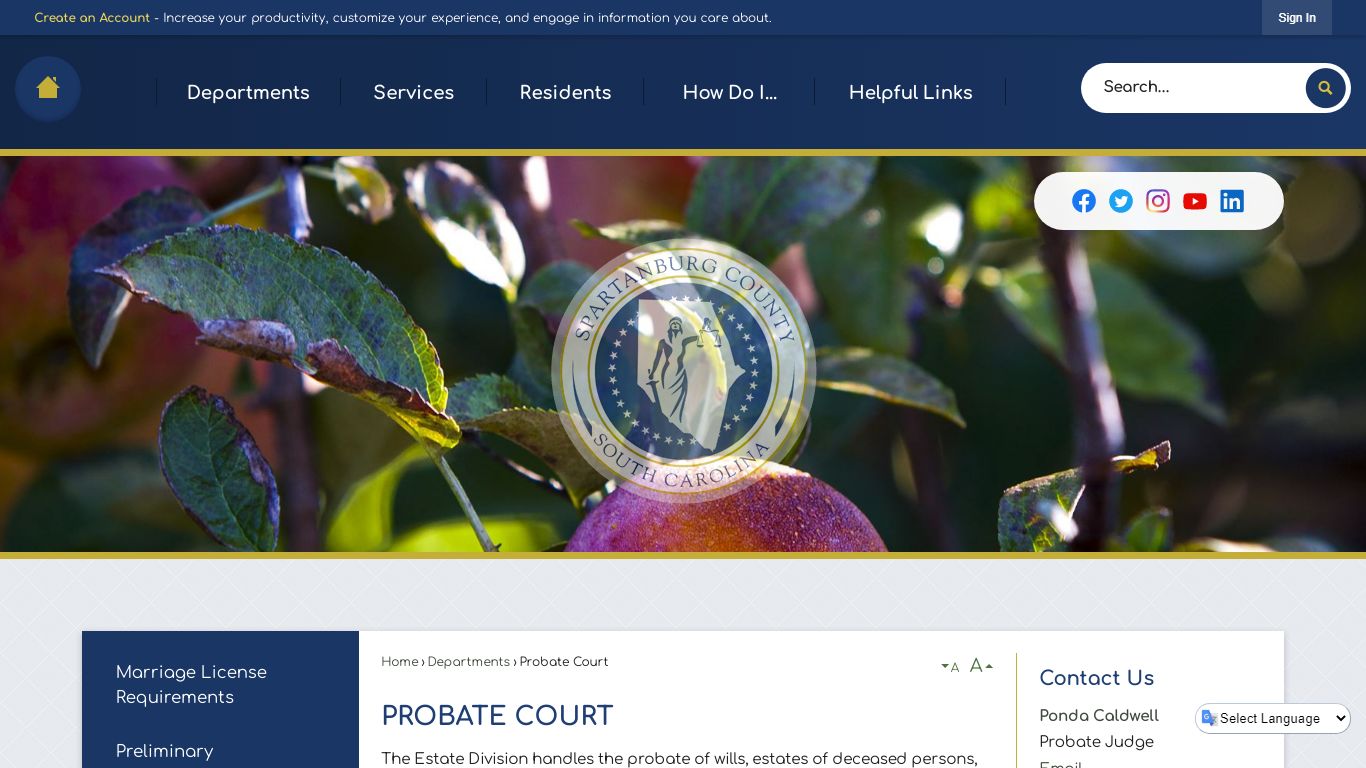 Probate Court | Spartanburg County, SC